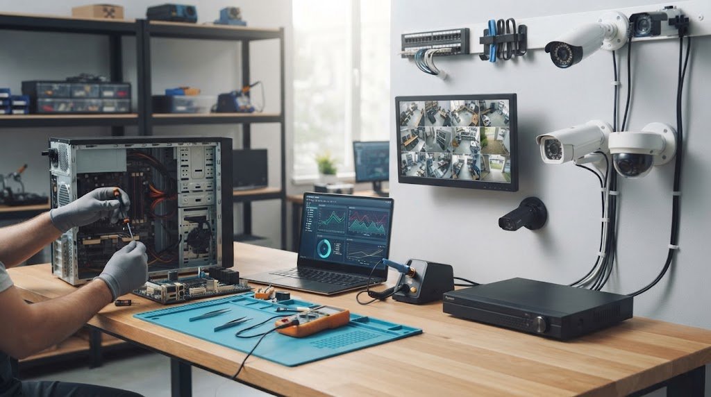 Atelier de réparation informatique et installation de vidéosurveillance